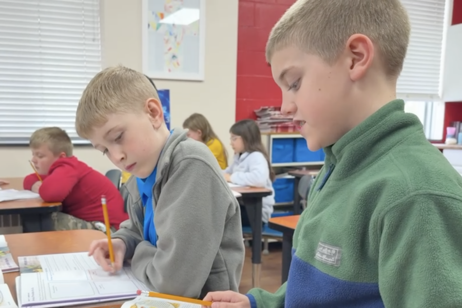 Bible study at St. James Lutheran School in Lafayette, Indiana