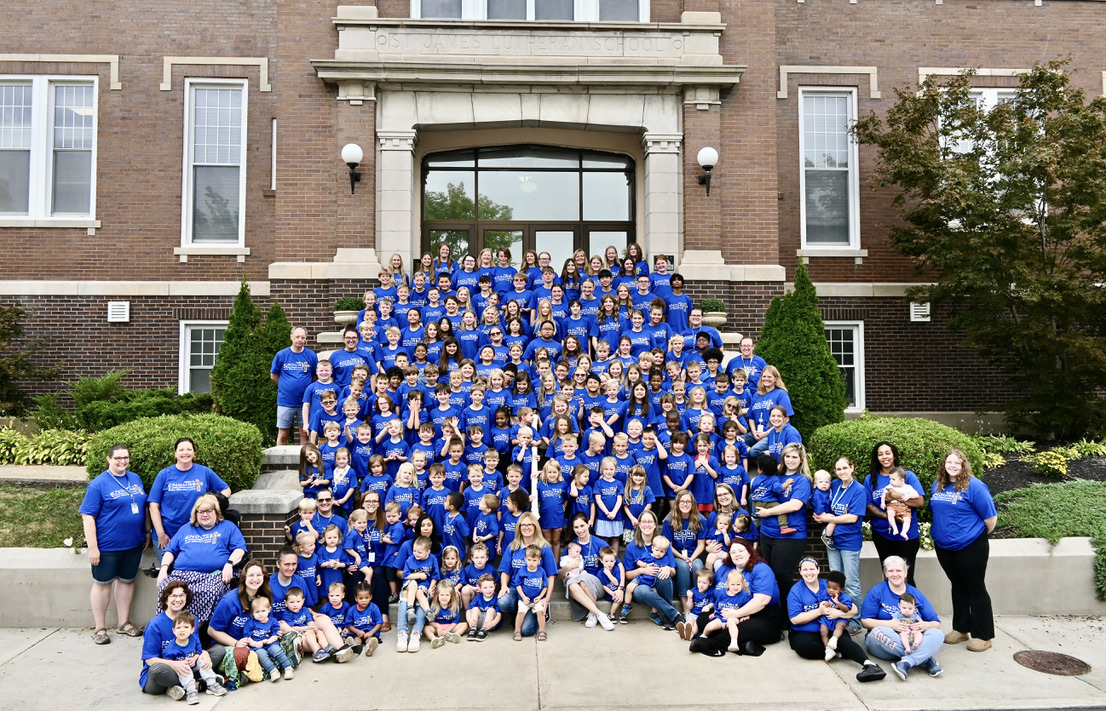 Students gathered at St. James Lutheran School