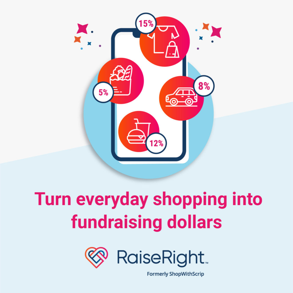 RaiseRight gift card fundraising graphic