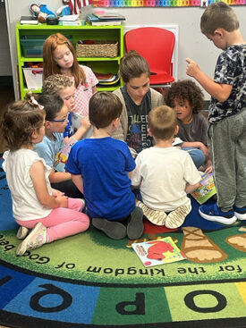 Early childhood student activity at St. James Preparatory Academy